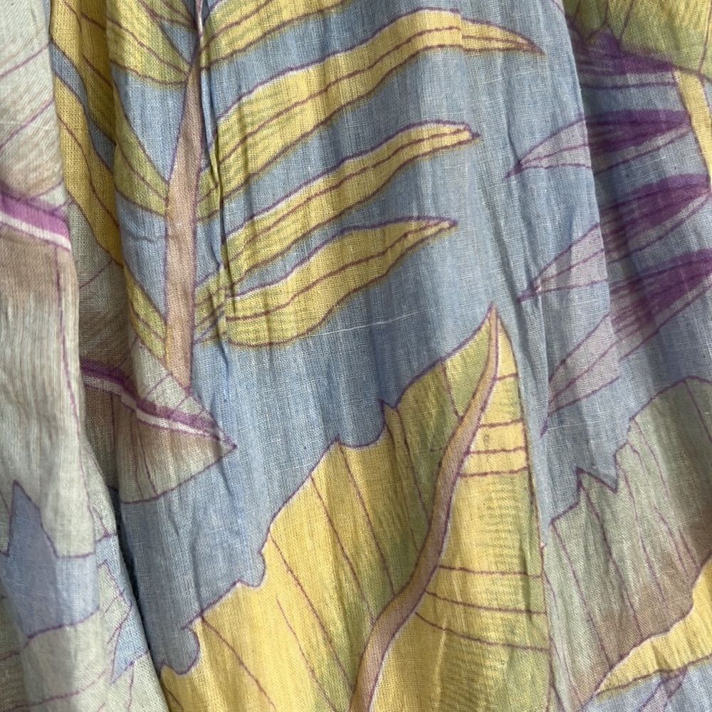 Vintage Panache Banana Leaf Pastel Cotton Embroidered Dress - Picture 6 of 16